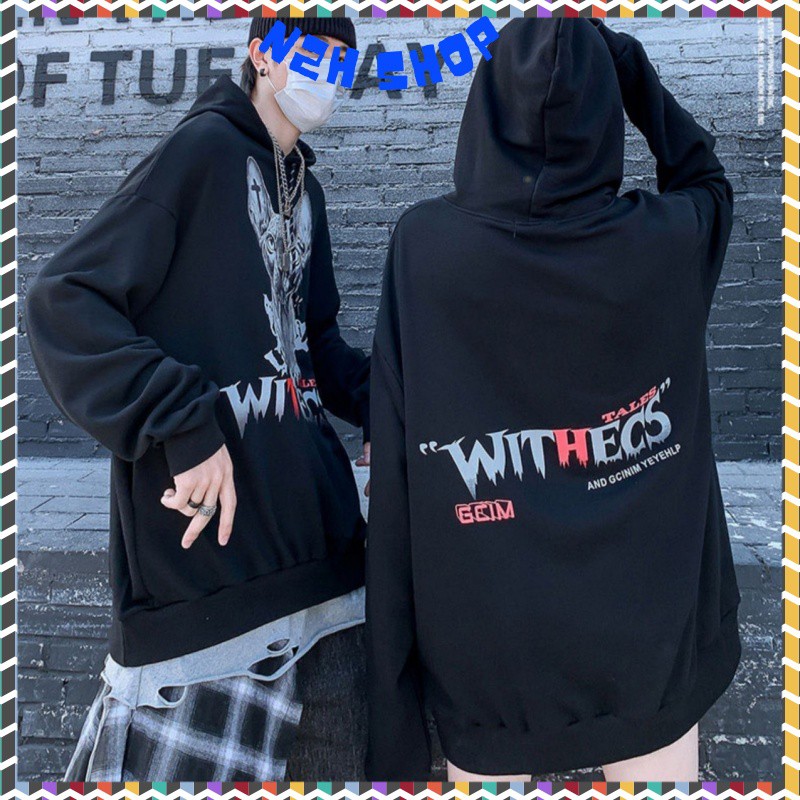 Áo Khoác Nỉ Nam Nữ Form Rộng Dưới 60kg Dáng Dài In Hình Phù Thủy Withecs,Áo Hoodie Unisex Mùa Đông N2H Shop | BigBuy360 - bigbuy360.vn