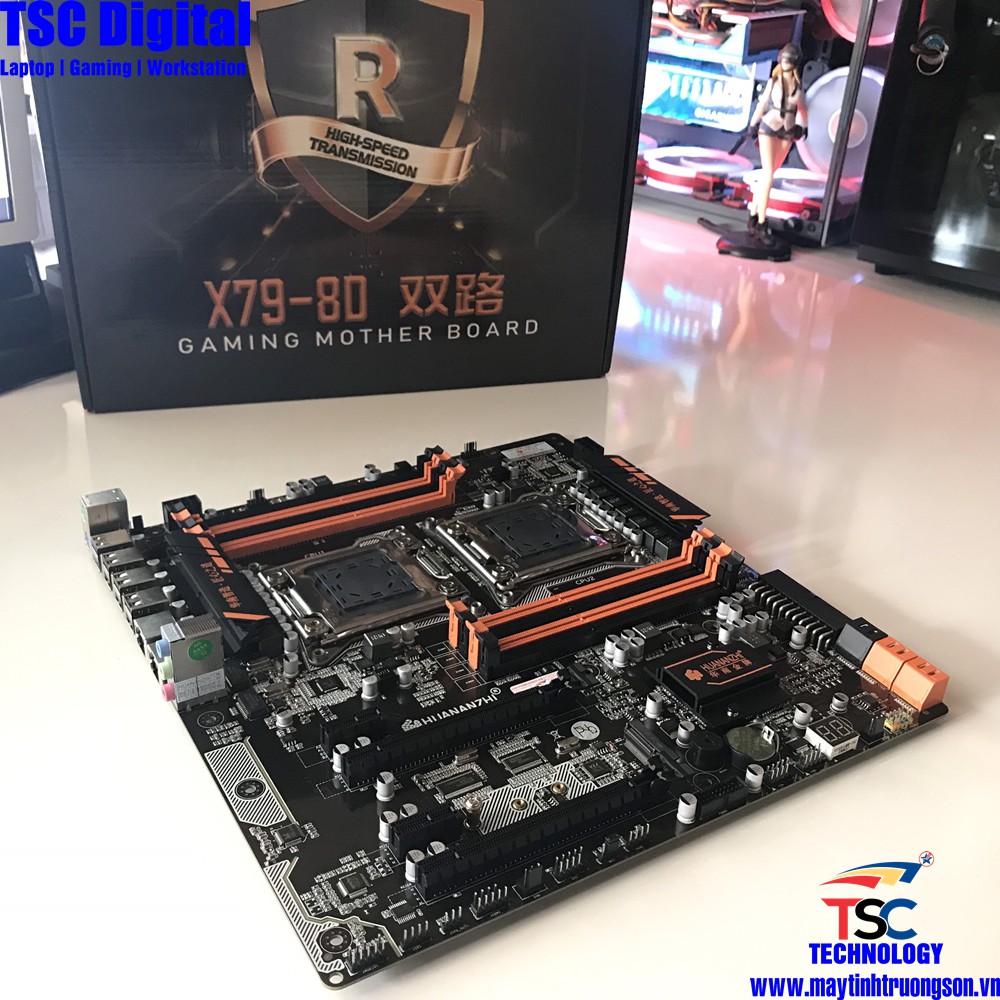 Mainboard Huananzhi X79 8d Dual Cpu 8 Khe Ram Cpu Supports Lga 2011