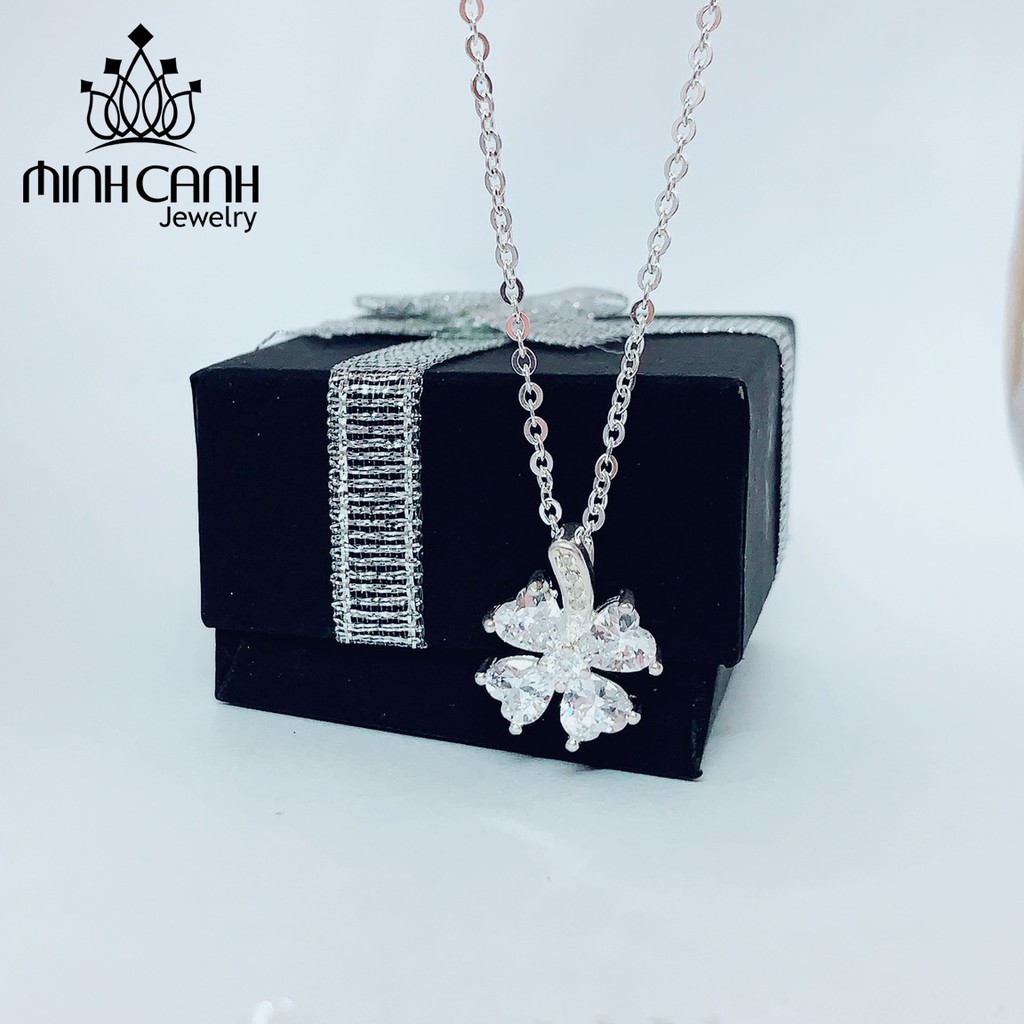 Dây Chuyền Cỏ 4 Lá May Mắn Đá Trắng - Minh Canh Jewelry