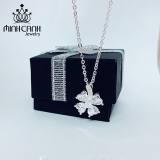 Dây Chuyền Cỏ 4 Lá May Mắn Đá Trắng - Minh Canh Jewelry