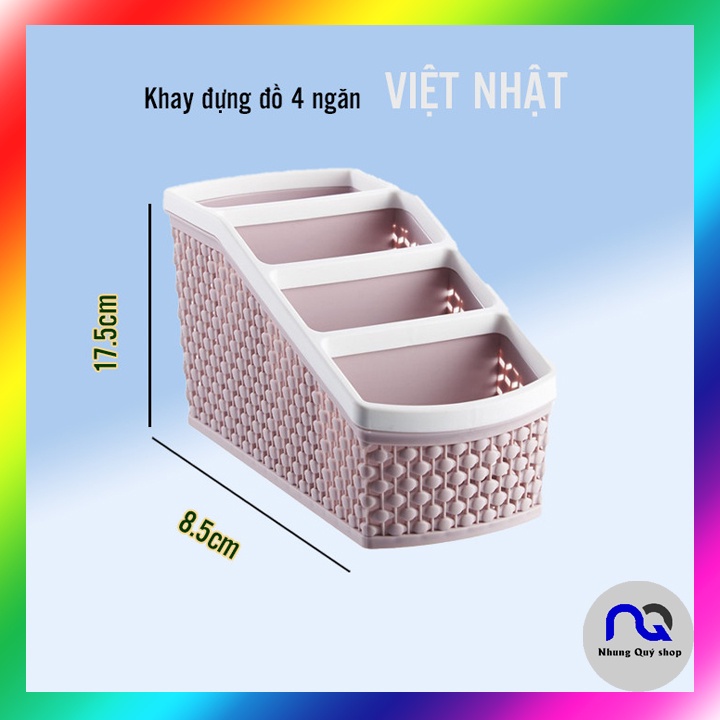 Khay nhựa 4 ngăn VIỆT NHẬT PLASTIC (MS:5696) – Khay đựng bút, đồ dùng tiện ích