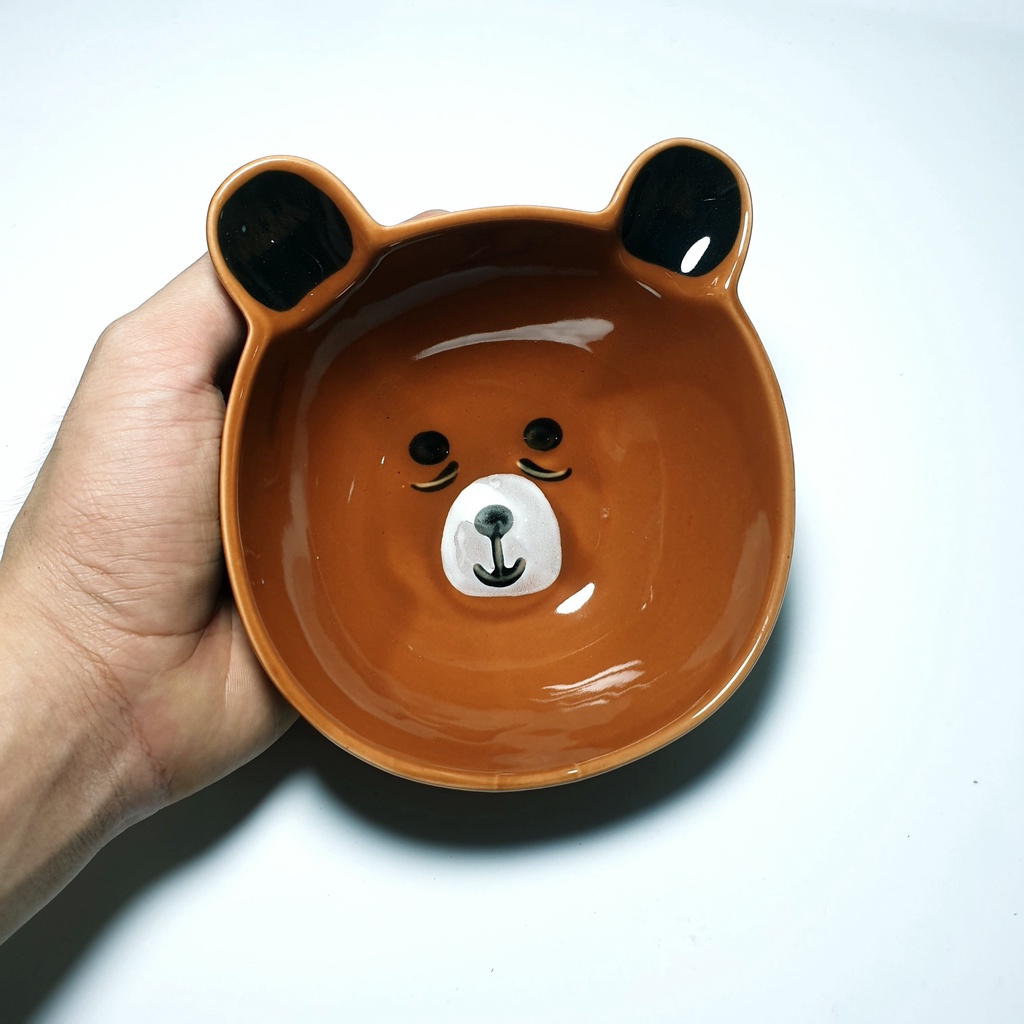 Bát Đĩa Ăn Dặm Gốm Sứ Hình Gấu Panda Ngộ Nghĩnh Giúp Bé Ăn Ngon YOOTA BABY