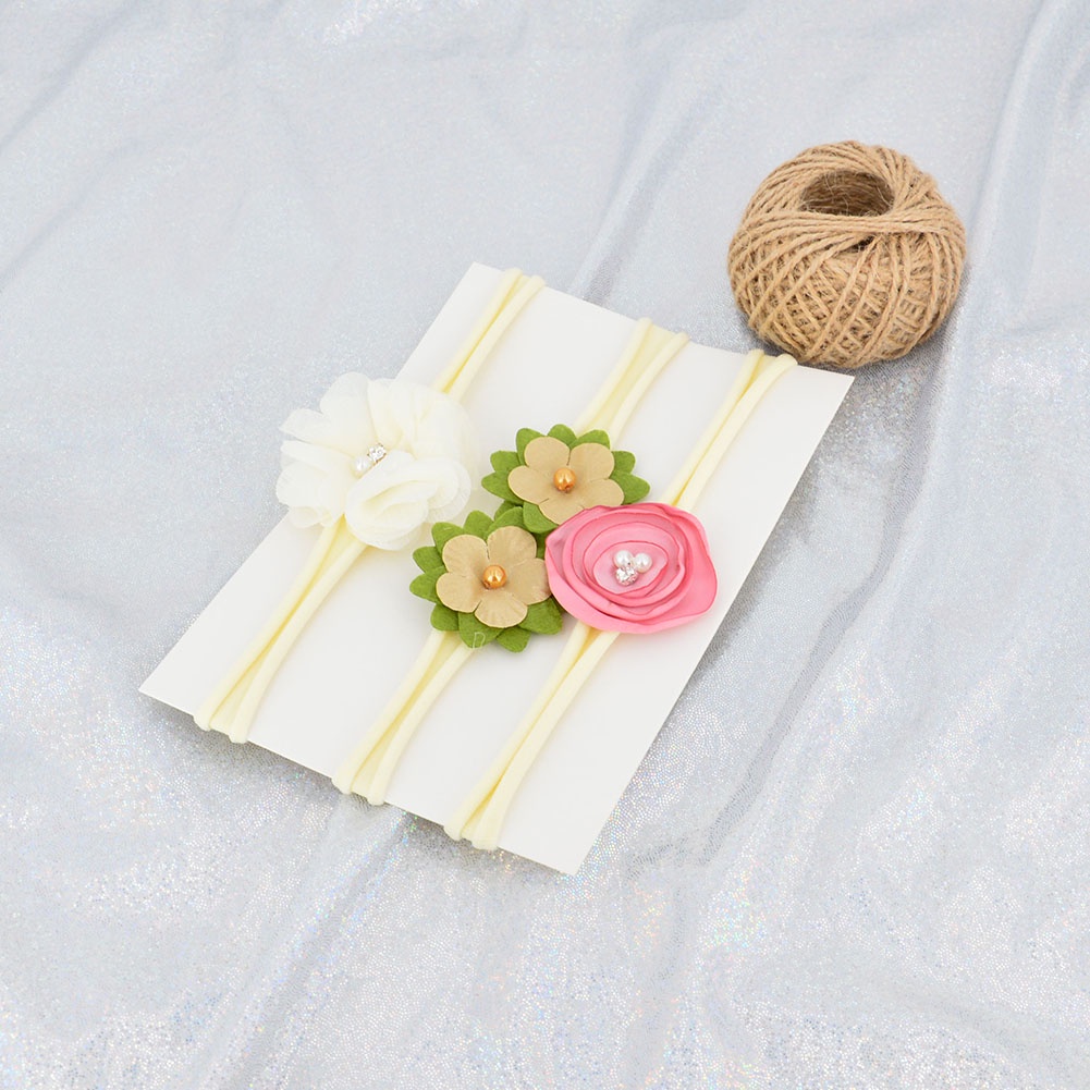 Set 3 Băng Đô Đính Hoa Ngọc Trai Dễ Thương Dành Cho Các Bé