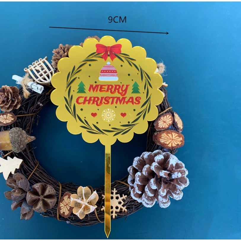 Cây Cắm Trang Trí Bánh Kem Hình Chữ Merry Christmas