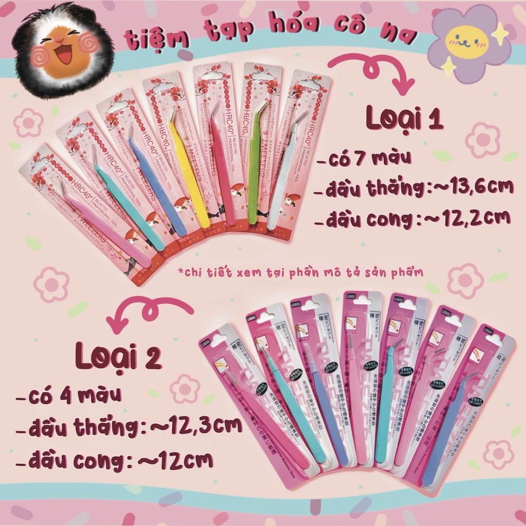 Nhíp gắp sticker màu macaron, nhíp gắp đa năng bằng thép không gỉ - tiemtaphoacona