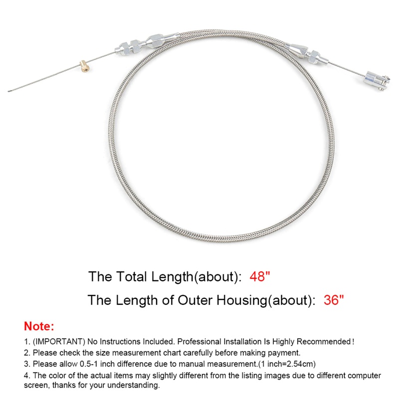 Bộ Dây Ga 36Inch Bằng Thép Không Gỉ Bện Cho Động Cơ LS1 4.8L 5.3L