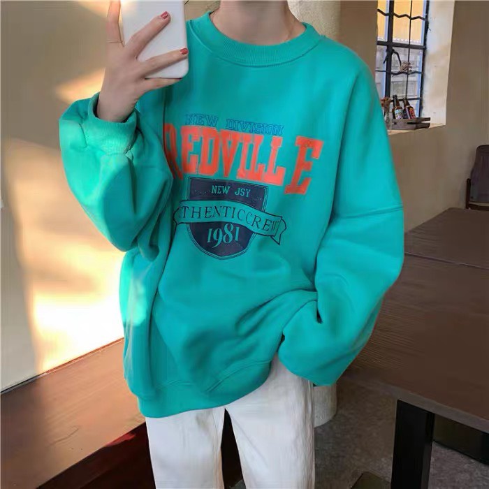 Áo sweater nữ form rộng hàn quốc 2021, áo sweater nữ nỉ dài tay sọc ngang đen trắng | BigBuy360 - bigbuy360.vn