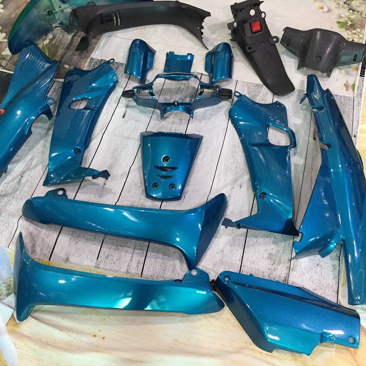 Dàn áo Wave Thái - Wave 110 màu Xanh Ngọc  - Loại 1 bóng, Phanh cơ - A2928