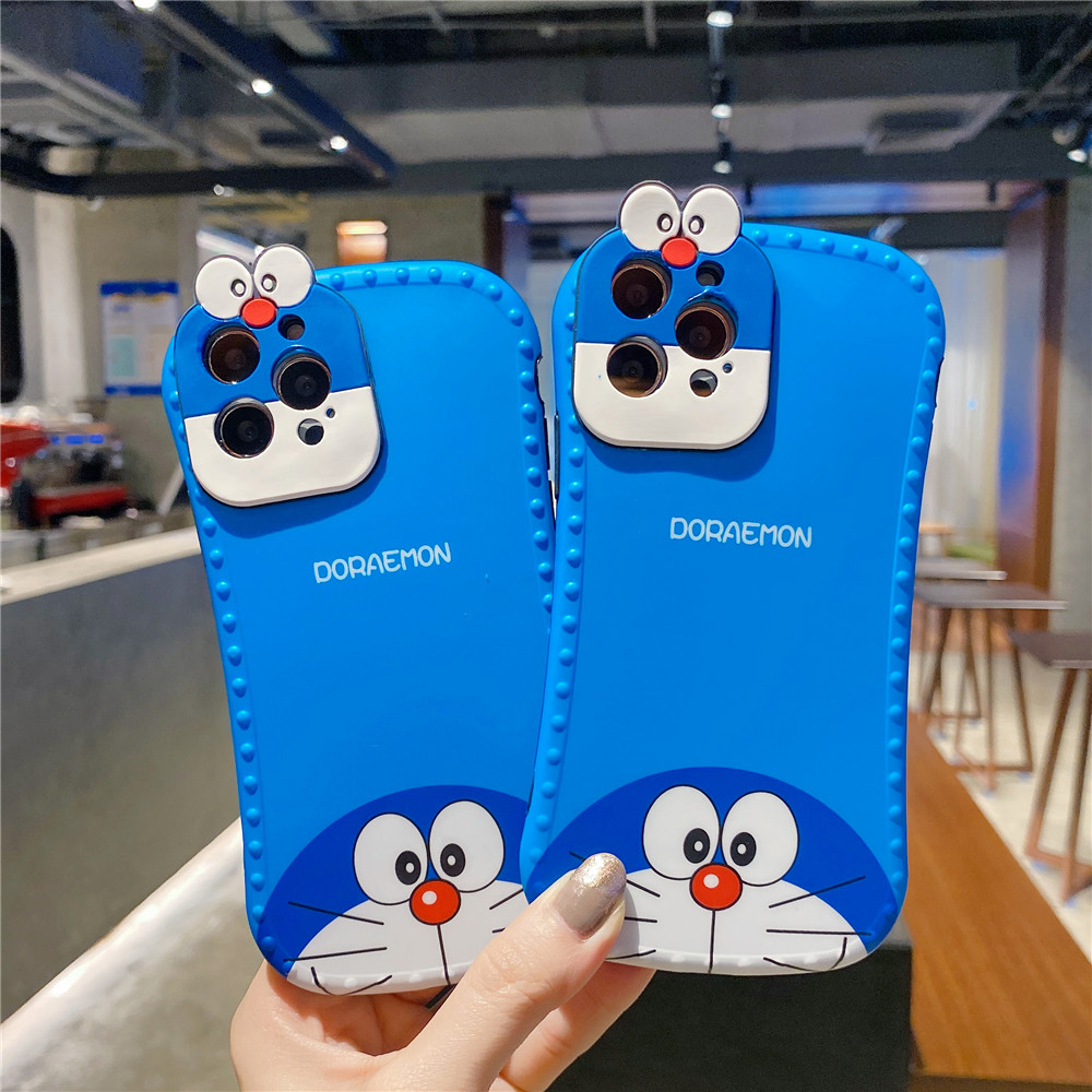 Cartoon Cute Doraemon Blue Case For iPhone 11 12 Pro Max Mini 12Pro SE 2020 X XS Max XR 7 8 Plus Casing Soft TPU Silicone Drop Protection Cover