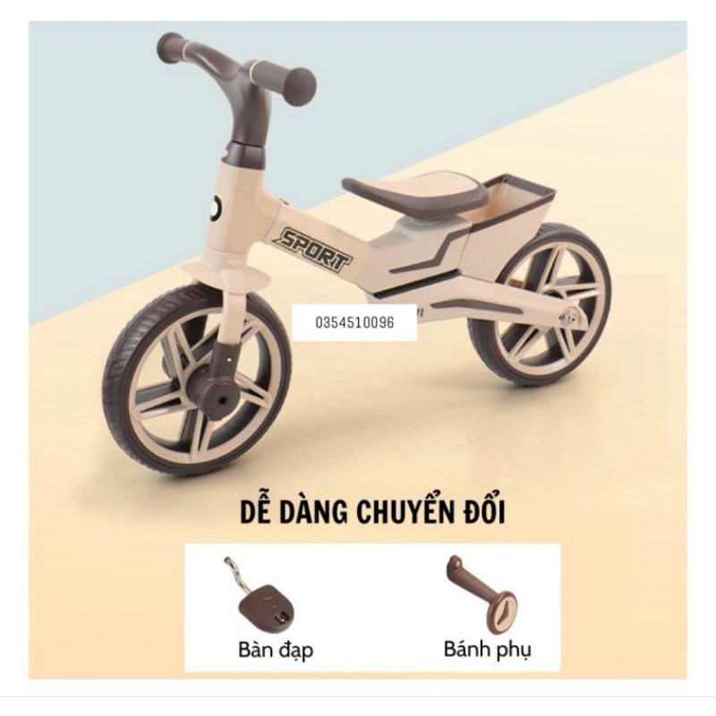 Xe đạp BaoBaoHao 3in1 kiêm xe chòi chân và thăng bằng cho bé yêu
