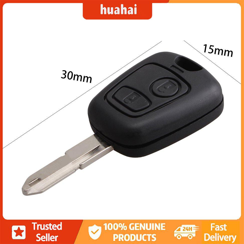 Ô tô 2 nút Chìa khóa từ xa Fob Vỏ cho Chip PEUGEOT 206 434MHZ PCF7961