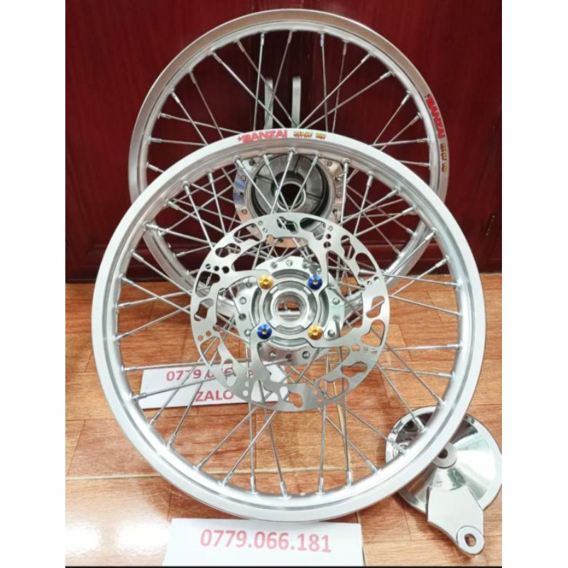 BÁNH CĂM WAVE ĐĨA TRƯỚC TẶNG KÈM ỐC ĐĨA MÁ ĐÙM SAU NIỀNG NHÔM BANZAI THÁI LAN ĐÙM MA CROM GẮN VỪA NHƯ ZIN KHÔNG CHẾ