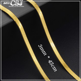 Sỉ dây chuyền inox kiểu mì dẹp 3 ly mạ vàng siêu đẹp bền màu, hợp thời trang