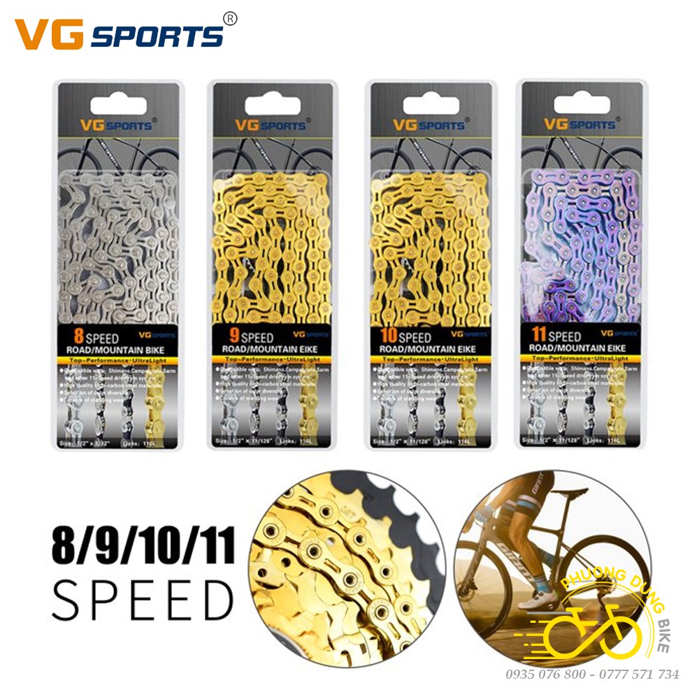 Xích sên rỗng xe đạp VG SPORTS 8 Speed/ 9 Speed /10 Speed / 11 Speed