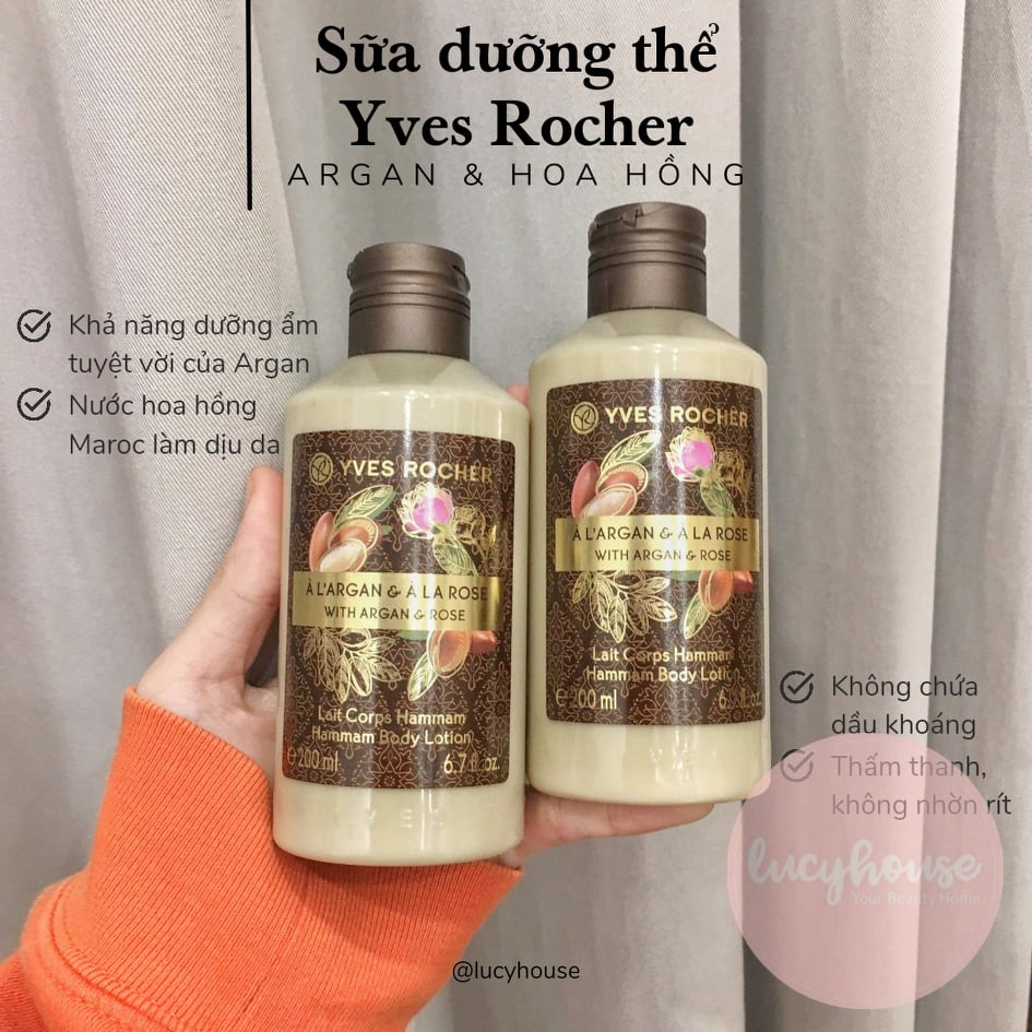 Sữa Dưỡng Thể Yves Rocher Argan Rose Hammam Body Lotion 200ml