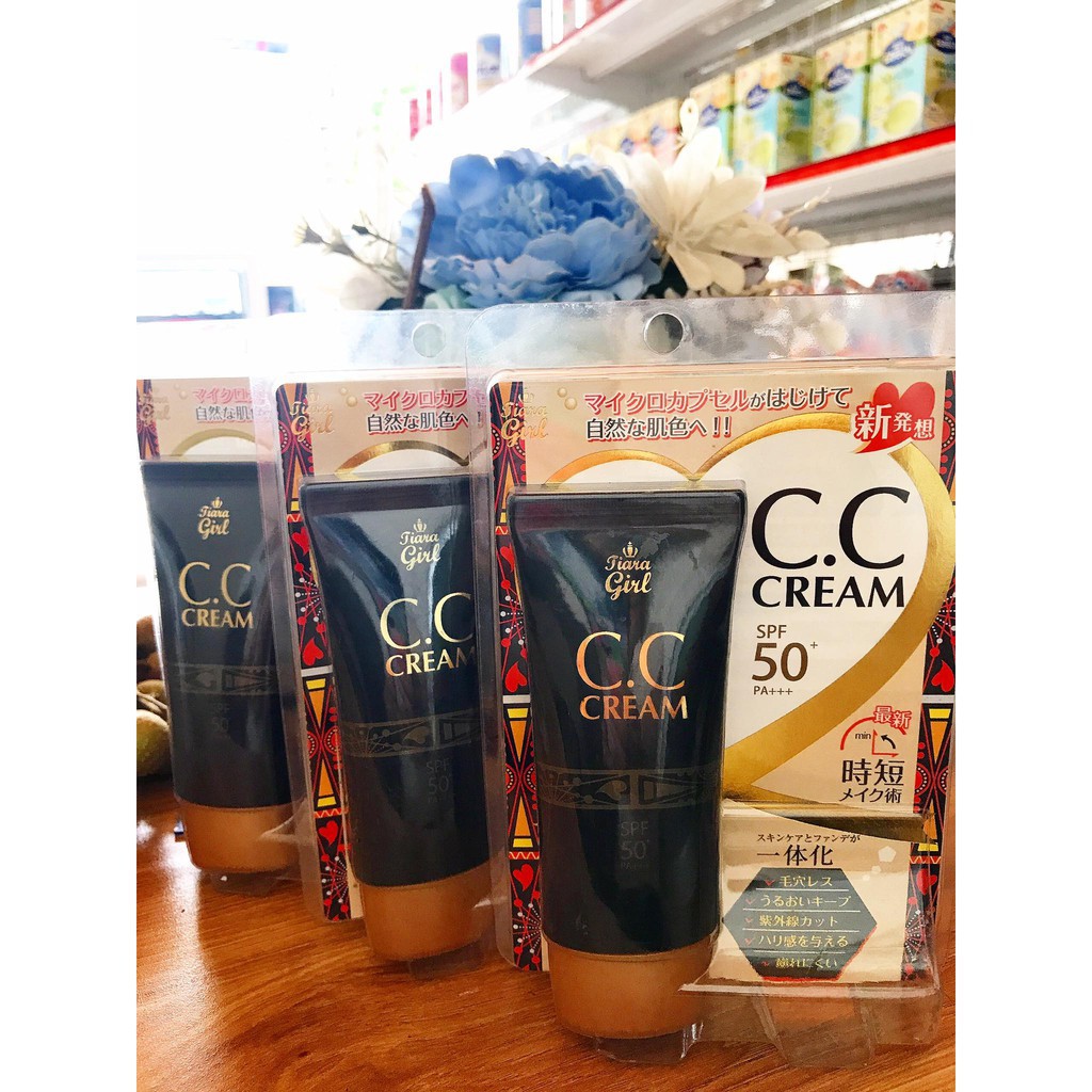 KEM TRANG ĐIỂM TIARA GIRL CC CREAM SPF50 PA+++50ml (hàng nội địa nhật )