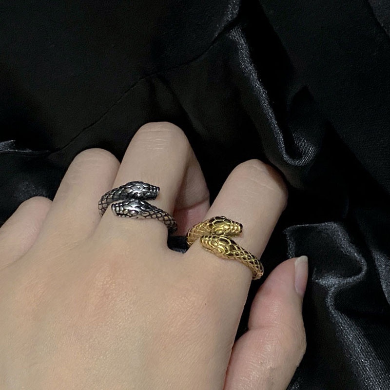 Nhẫn đeo ngón tay họa tiết da rắn thời trang cá tính