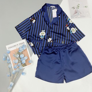 ĐỒ BỘ PIJAMA ĐÙI vải lụa satin cực sang