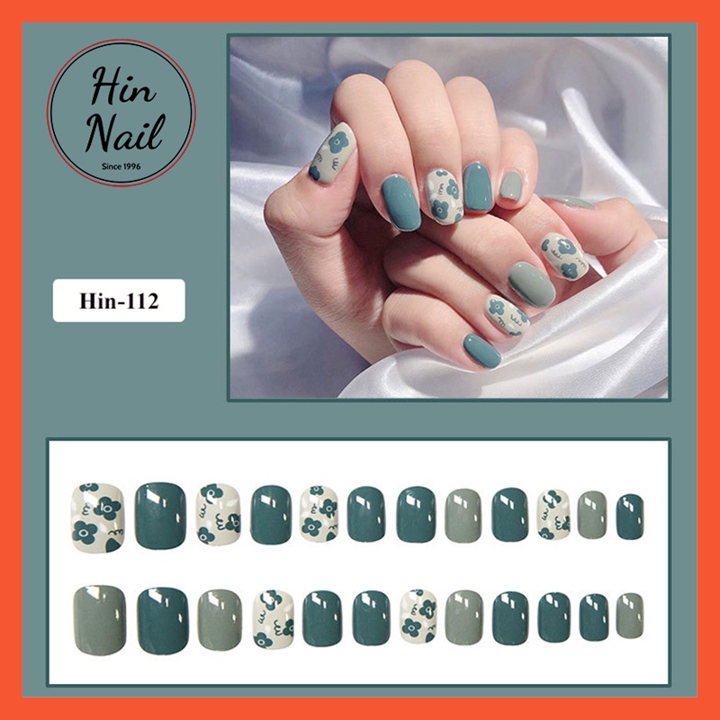 set 24 móng tay giả kèm keo dán nails box 24 móng giả Hin nail