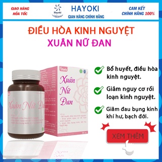 Viên Uống Xuân Nữ Đan 30 viên. Hỗ trợ điều hòa kinh nguyệt gúp giảm nguy cơ rối loạn kinh nguyệt. Giảm đau bụng kinh,...