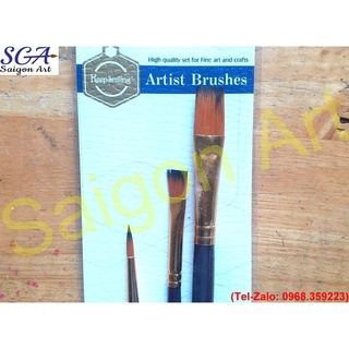 Bộ cọ keep smiling 3 cây no.0528f vẽ acrylic, màu nước