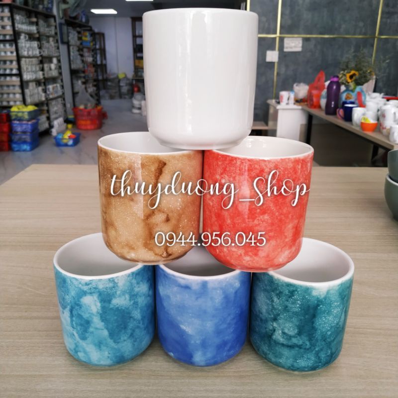 Cốc sứ dáng trụ nhiều màu 200ml