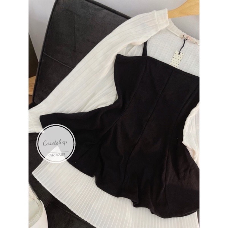 áo 2 dây xoè 8 mảnh - hình thật Carotshop