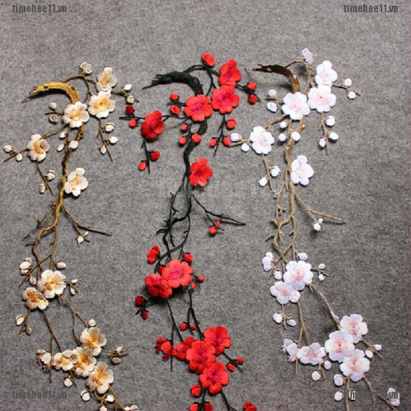 Sticker Ủi Thêu Hình Hoa Mận Xinh Xắn / May Vá