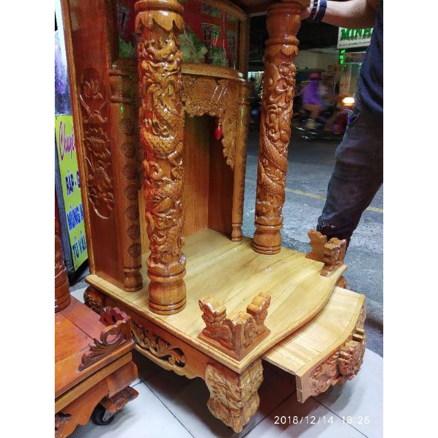 Bàn Thờ Thần Tài Ông Địa 60-98cm gỗ Gõ 100% giá 5tr300 Call/Zalo: 0976696567