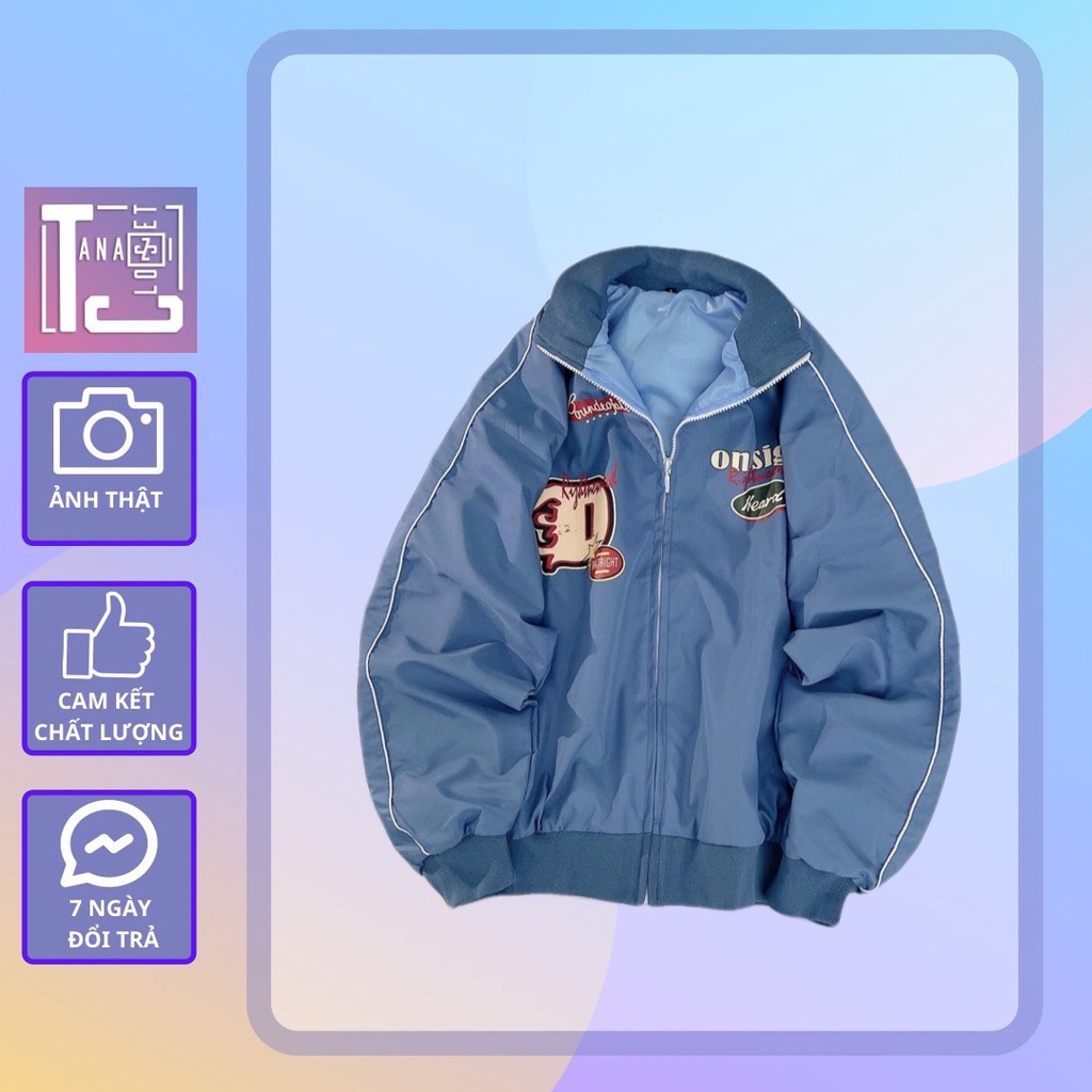 [sẵn] Áo khoác Varsity jacket form rộng chữ in Onsig (ảnh thật tại shop) Tanazi Closet