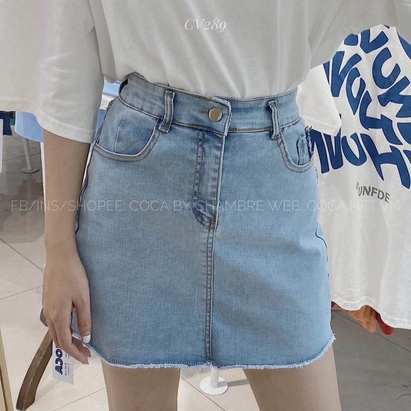[CV289]🌐 Chân váy bò tôn dáng có lót quần vải mềm co giãn (Có sẵn/ảnh thật) | BigBuy360 - bigbuy360.vn