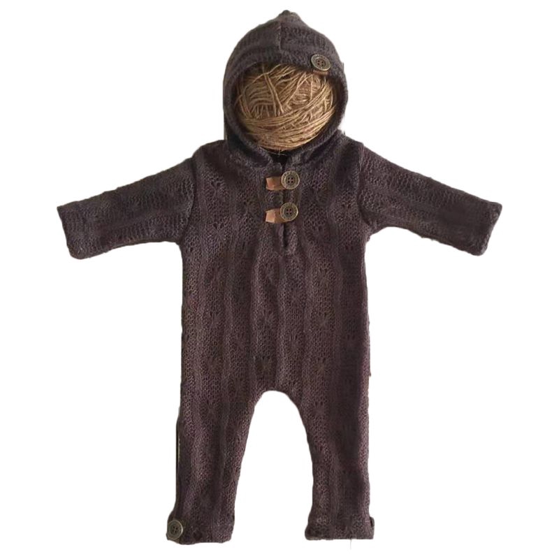 Mary☆Newborn Photography Props Suit Romper with Hat Long Sleeve Jumpsuits Bodysuit