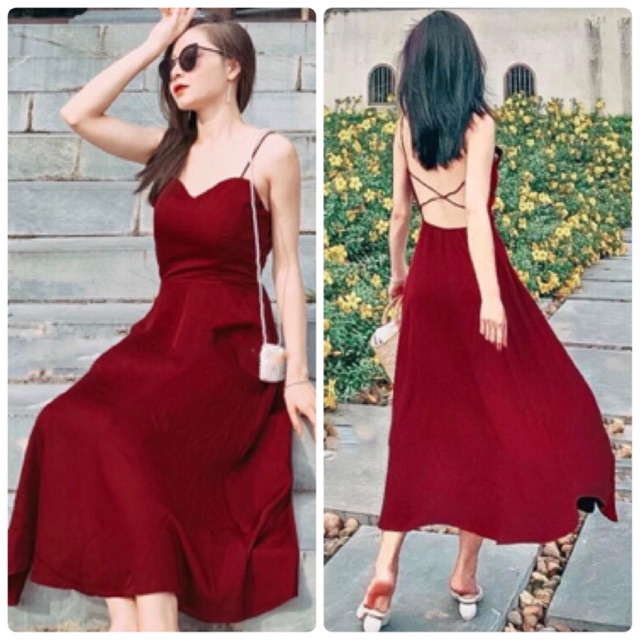 ĐẦM ĐỎ DÂY LƯNG (KÈM HÌNH THẬT)