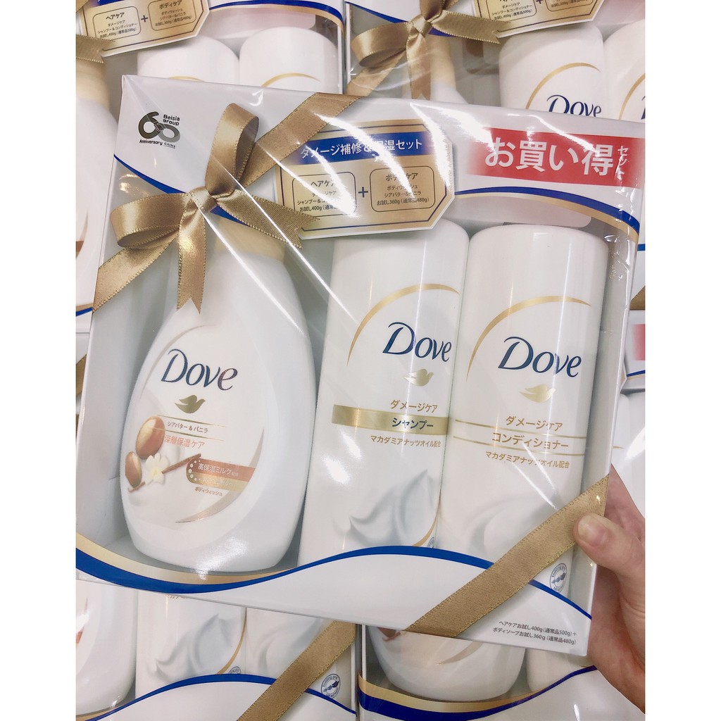 BỘ SỮA TẮM + DẦU GỘI VÀ DẦU XẢ DOVE NHẬT BẢN