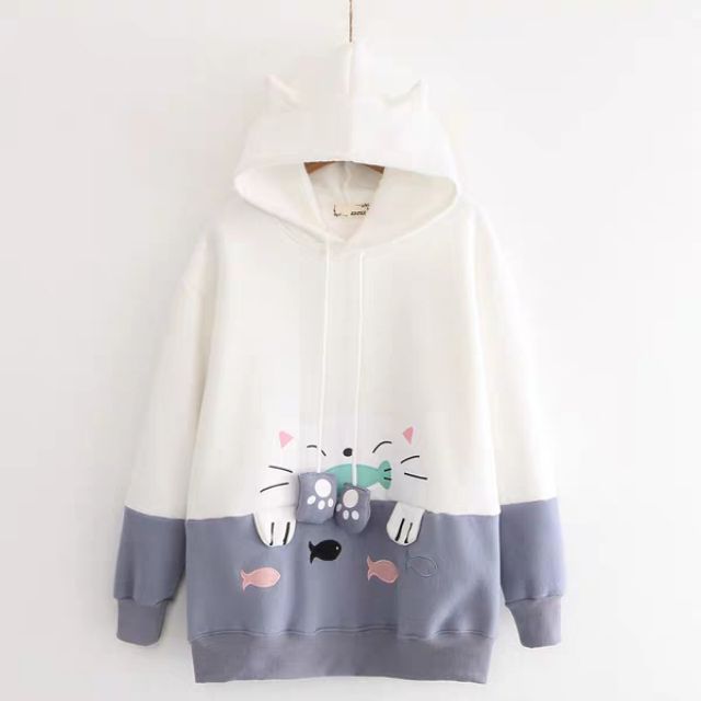 [HÀNG ORD] Áo hoodie mũ tai mèo