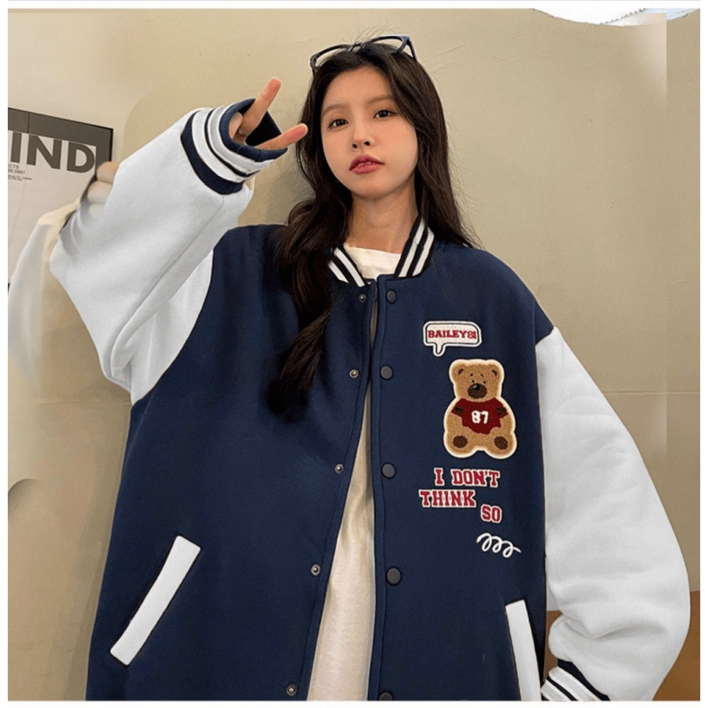 (MẪU MỚI) ÁO KHOÁC BOMBER NỮ HỌA TIẾT GẤU 87 XINH XINH SIÊU CUTE ĐẸP TINH TẾ THỜI TRANG HHP
