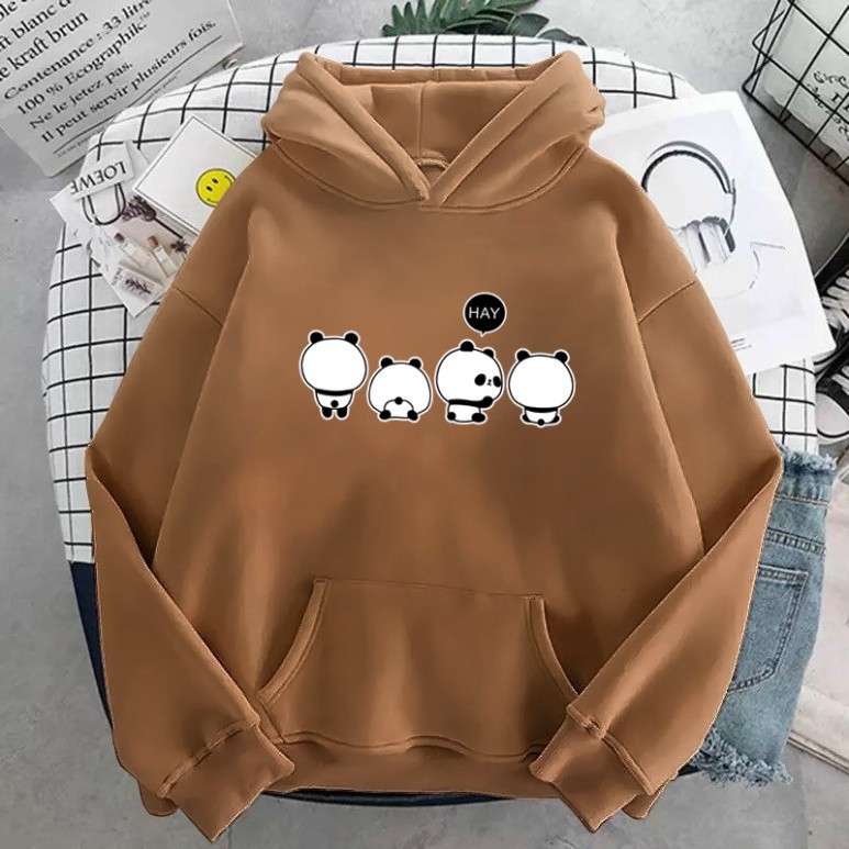 Áo khoác Hoodie form rộng sweater nỉ Ulzzang 4 chú gấu trúc Hot trend Thời Trang Thu Đông siêu đẹp crewcrew.shop | BigBuy360 - bigbuy360.vn