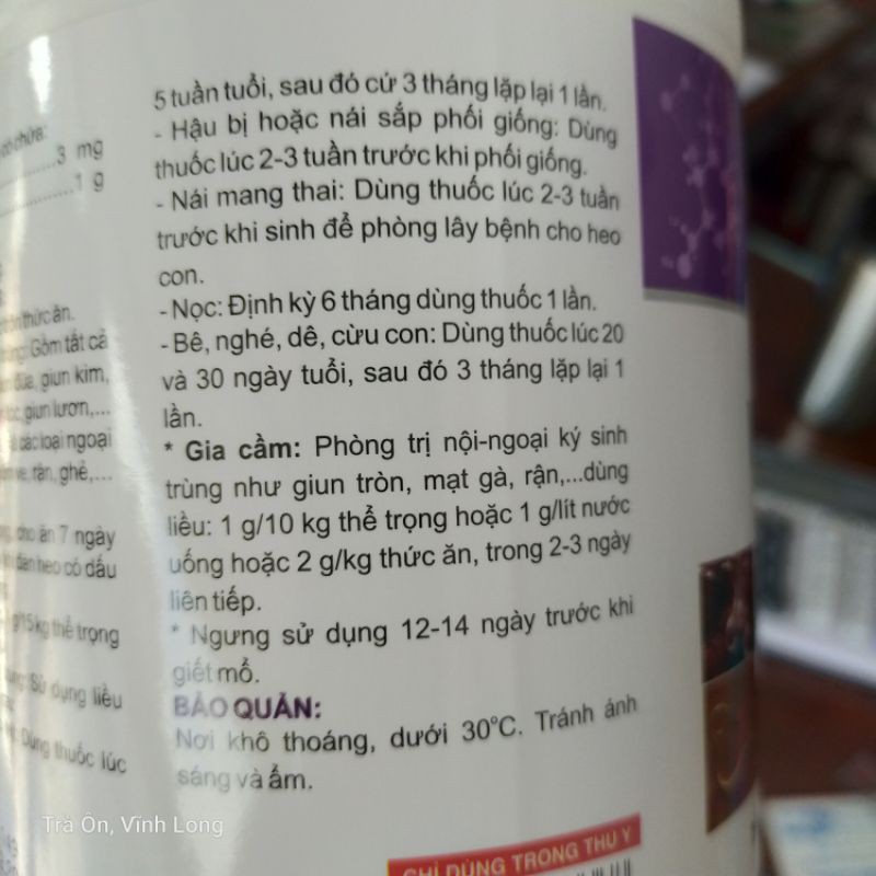 vimectine trị nội ngoại ký sinh trùng trên vật nuôi như ve, ghẻ và các loại giun ký sinh