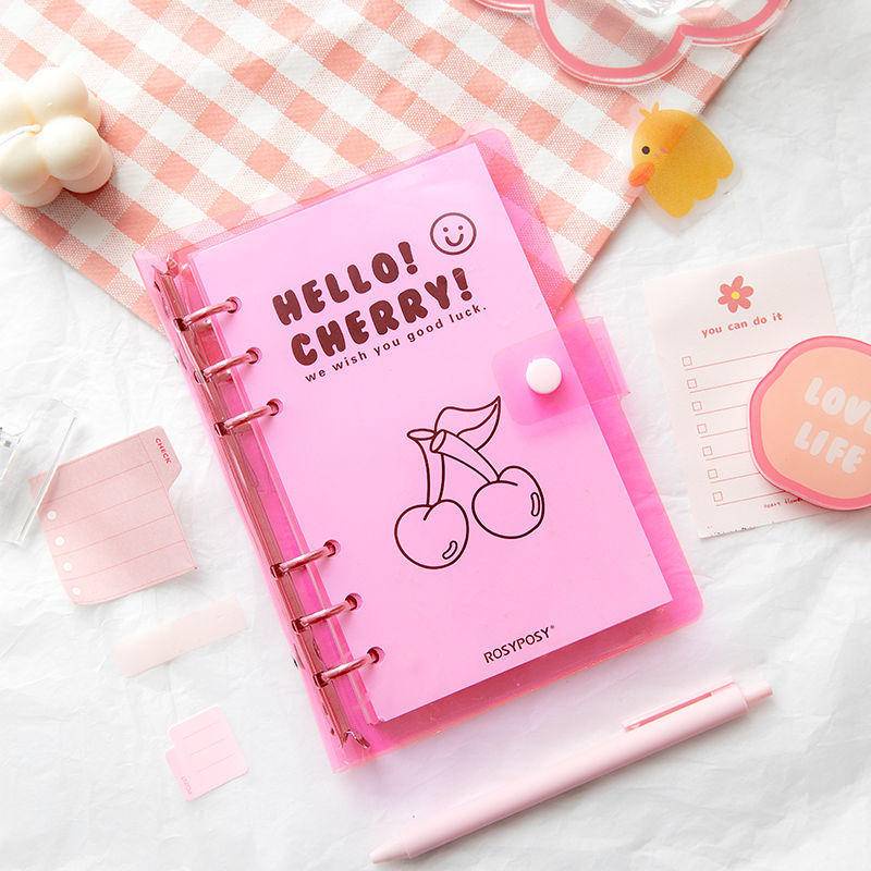 ⭐ iLado ⭐  vỏ trong suốt binder A6 sổ tay tài khoản tay sáng tạo dễ thương vở kẻ ngang sổ ghi chép notebook sổ ghi chép sổ tay ghi chép vở lò xo kẻ ngang sổ lò xo kẻ ngang marker học văn phòng phẩm sổ ghi chú sticker