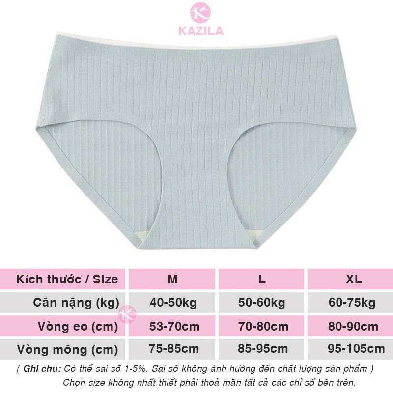 Quần lót nữ cotton cao cấp xuất Nhật, quần chip nữ kẻ sọc cạp ép không viền may siêu thấm Kazila QLH26 | BigBuy360 - bigbuy360.vn