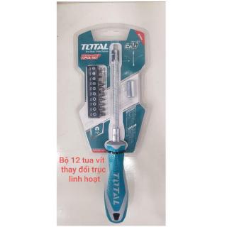 Bộ tuốc nơ vít thay đổi trục linh hoạt 12 chi tiết total tht250fl1206