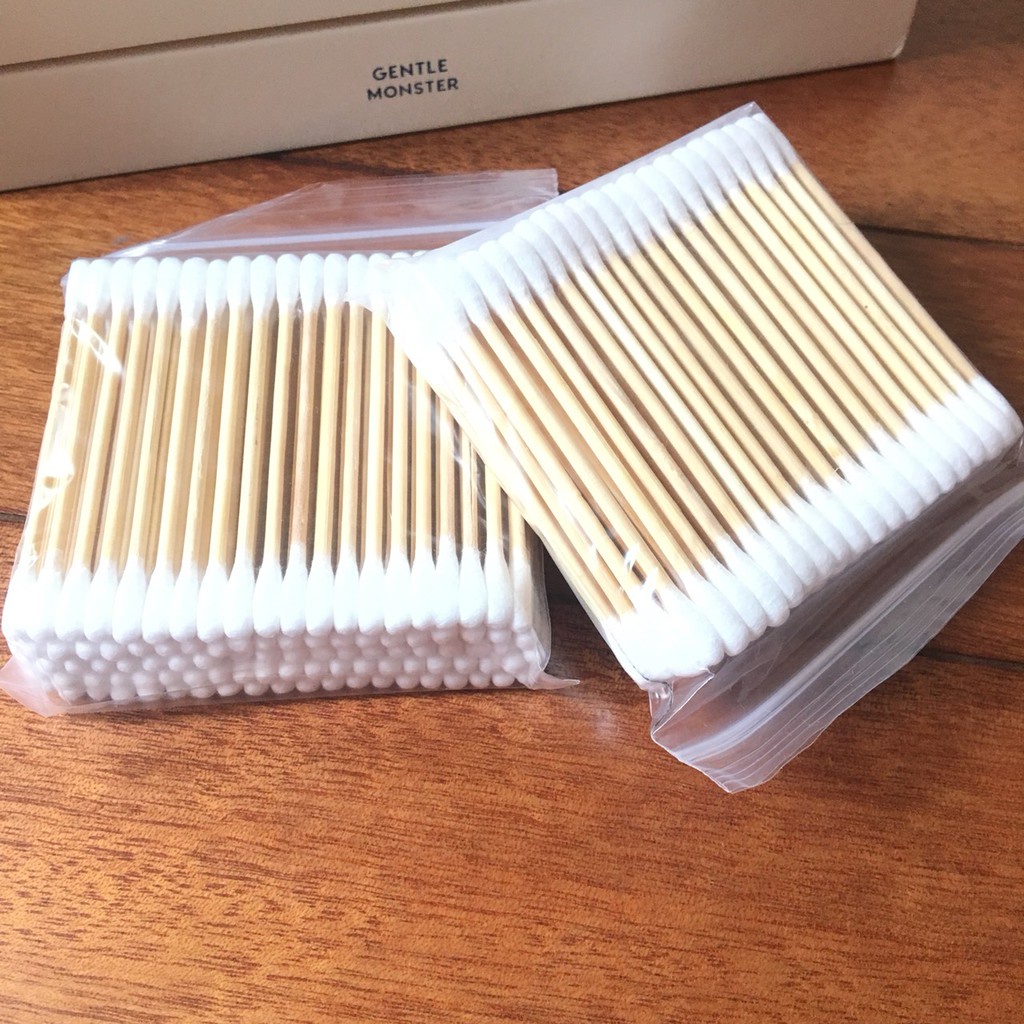 Tăm Bông Ngoáy Tai 100 Que Thân Gỗ Thân Thiện Với Môi Trường