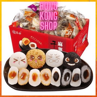 (Ăn Thử) Bánh Mochi Mix 4 Vị đậu đỏ, đậu đen, vừng vàng, vừng đen.