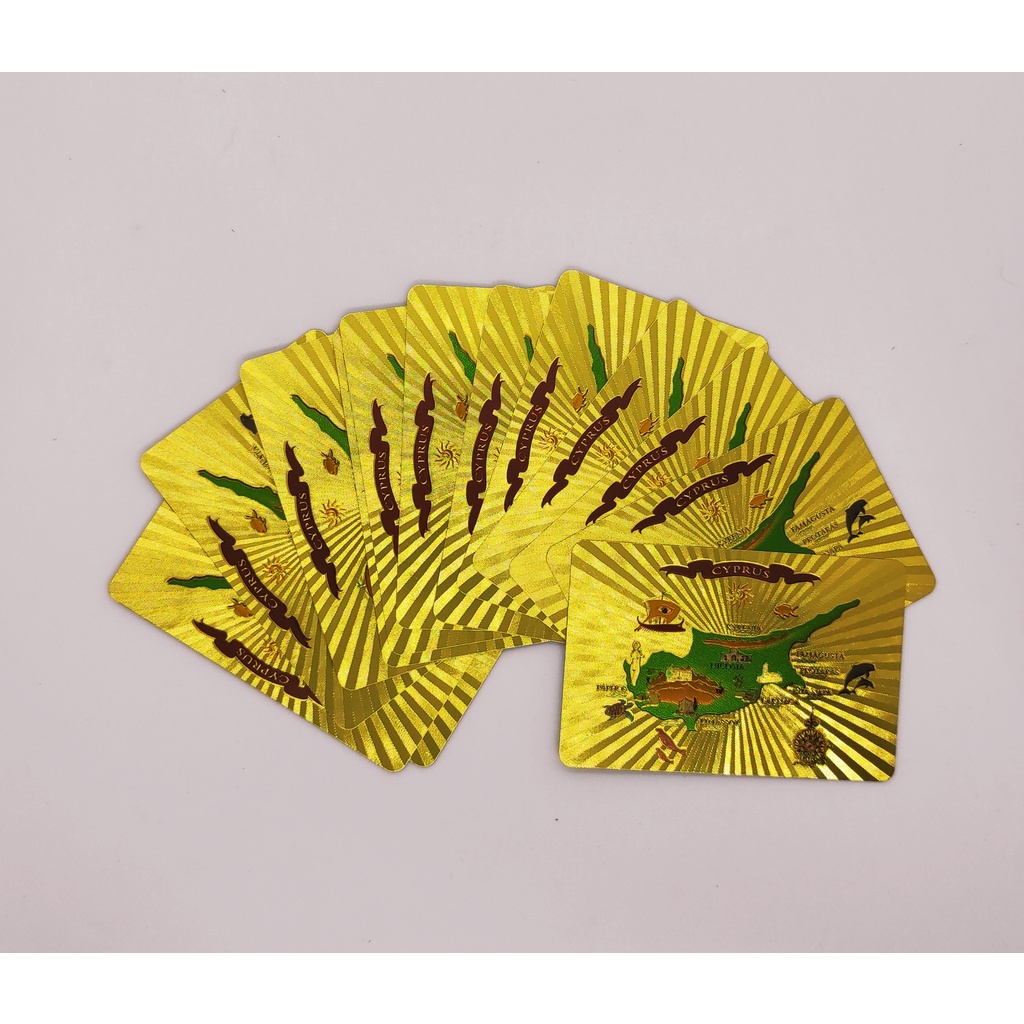 BN 26 , Bộ bài tây nhựa mã màu vàng và bạc hàng cao cấp chống nước 100% Plastic