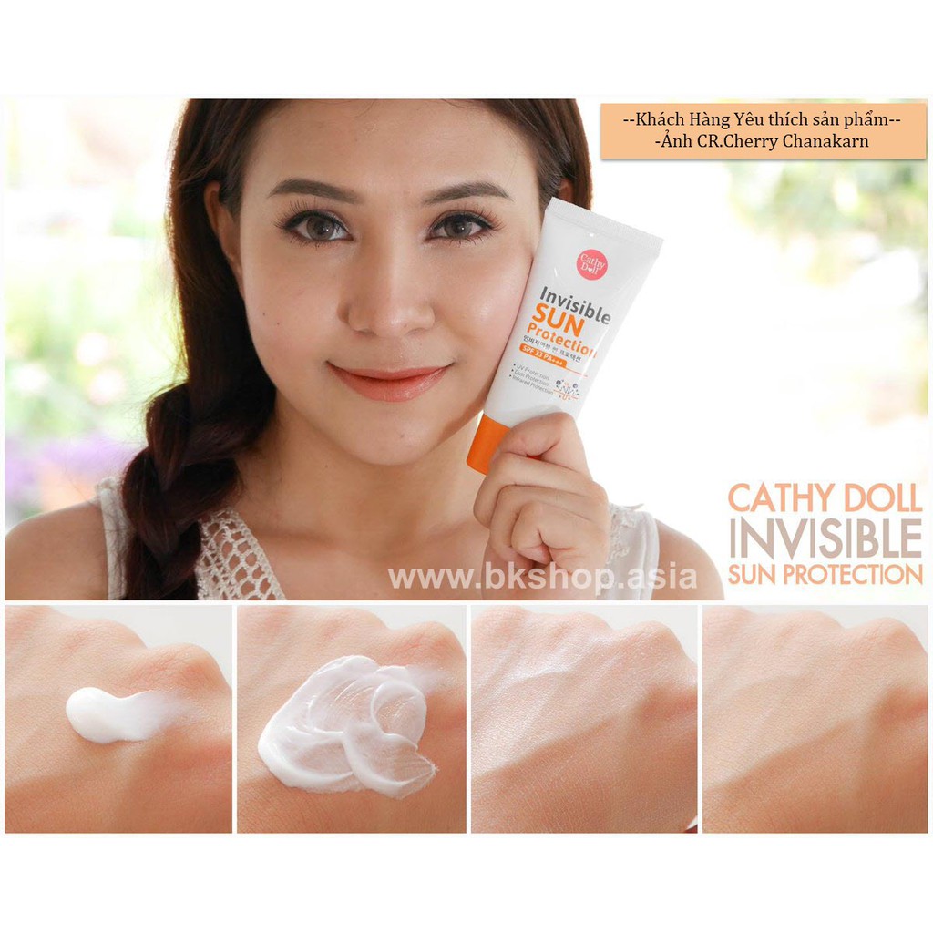 [ Auth Thái ] Kem chống nắng trong suốt Cathy Doll Invisible &quot;Cho Mặt&quot; 60ml