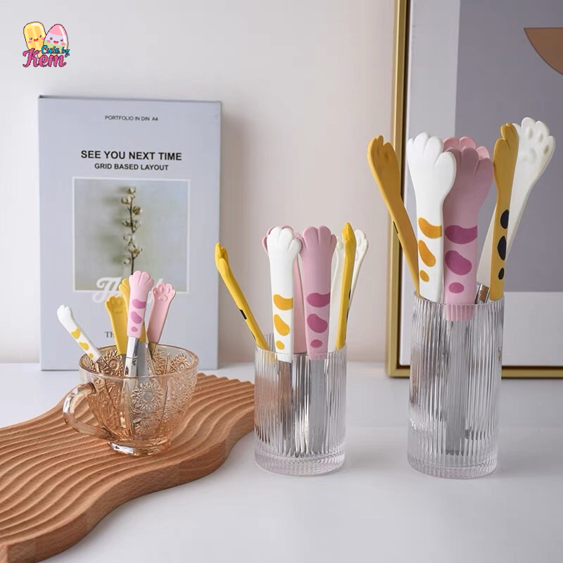 Kẹp gắp thức ăn chịu nhiệt cao hình chân mèo