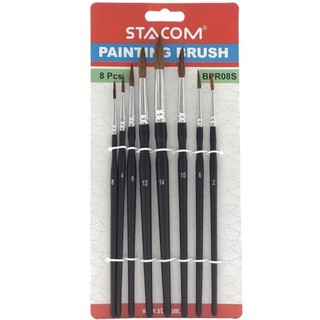 Bộ 8 Cọ Vẽ Stacom Đầu Tròn BPR08S