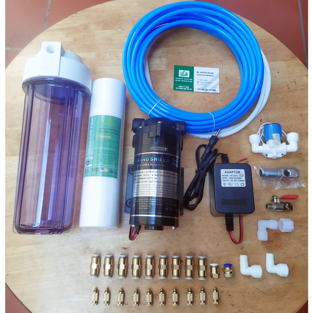 Máy Phun Sương - Tưới Cây 10 Béc Tặng Cốc Lọc Đầu Nguồn - HOAKarofi