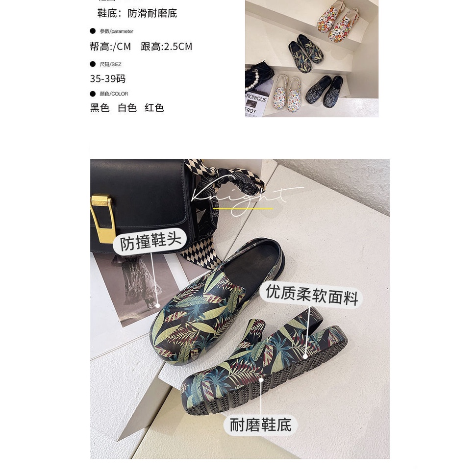 Dép Sandal Bít Mũi Đế Bằng Chống Thấm Nước Thời Trang Mùa Hè 2022 Cho Nữ