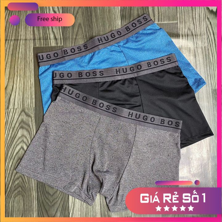 Quần sịp đùi nam⚡ FREE SHIP ⚡Quần lót nam dáng sịp đùi BOXER co giãn 4 chiều - HALLO STORE